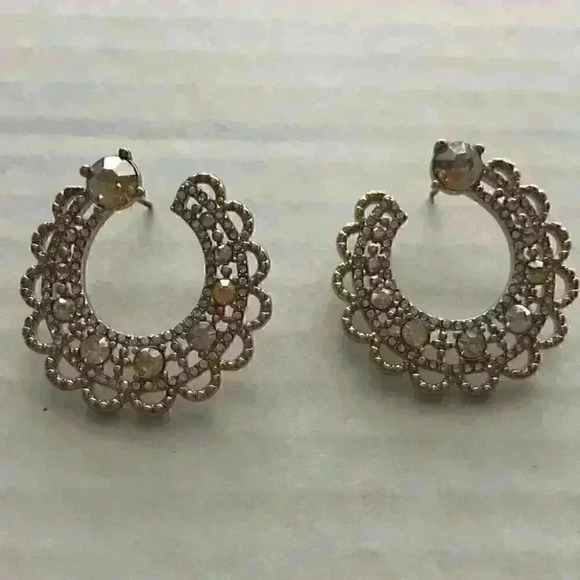 Marchesa new Open Hoop Earrings in gold /c… - Picture 6 of 8